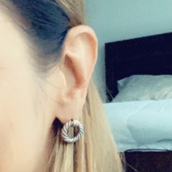 ❤️ Twisted Cable Earrings 925 18K ITALY - Picture 7 of 7